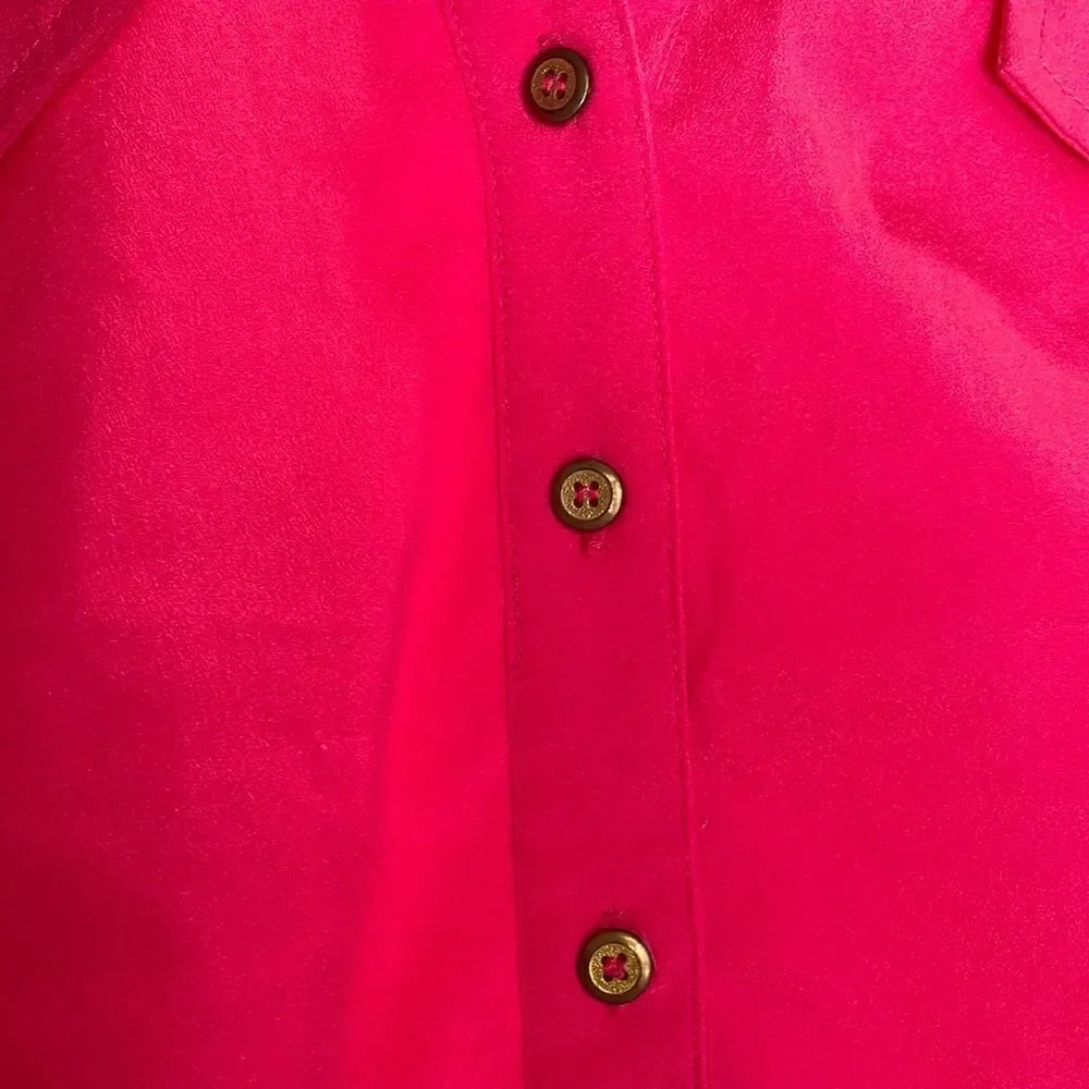 Sleeveless Button Blouse Hot Pink